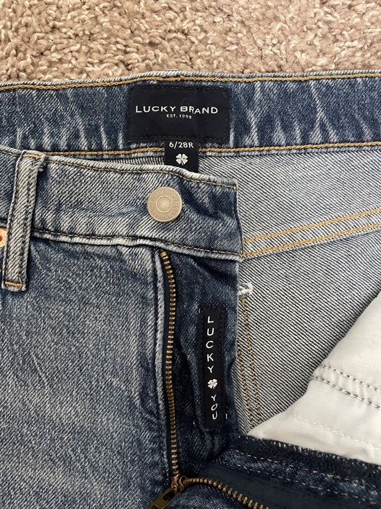 Lucky Brand Distressed Straight-Leg Jeans - Faded Blue - Picture 3 of 5